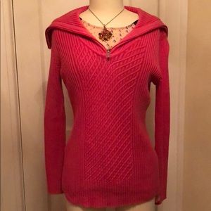 Liz Claiborne 3/4 zip sweater in fuchsia - medium